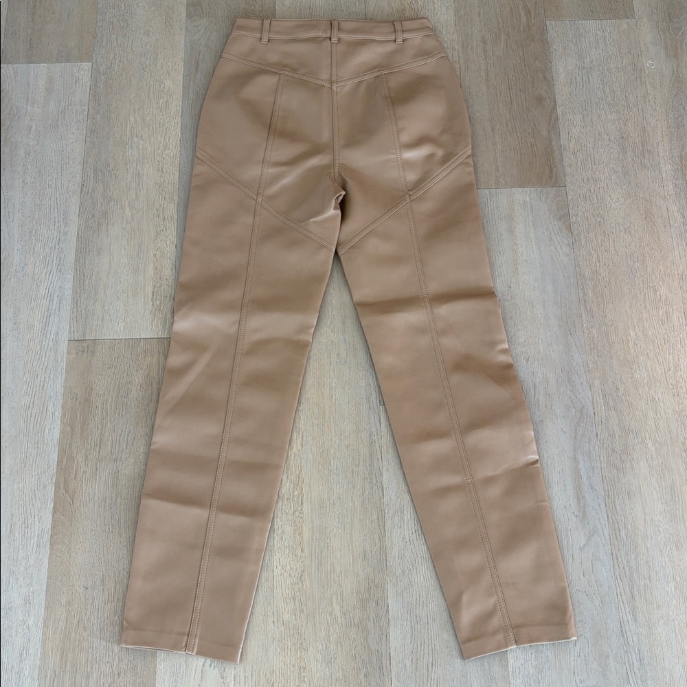 Aritzia Wilfred Rebel Pant Vegan Leather Tan Pants Size 2 - Picture 7 of 8